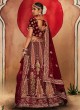 Gorgeous Maroon Lehenga Choli With Peacock Motifs